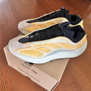 Adidas Black and Yellow Athletic Shoes with Cushioned Midsole